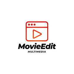 movie edit logo. Video icon vector.