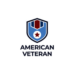 Military reward medal logo. Veteran logo or icon vector. Trendy flat veteran icon from army and war isolated on white background