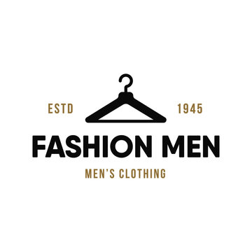 Wardrobe hanger logo, Fashion, dry cleaning, clothing store vector icon. Logo for Atelier, wedding boutique, Men's clothing store. Vector template of the brand for the fashion designer. 
