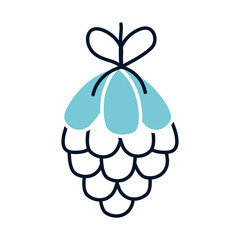 merry christmas pinecone with bow vector design