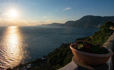 panorama positano tramonto