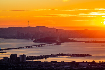 The San Francisco Skyline at Dawn from Grizzly Peak.