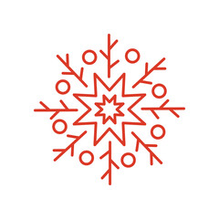 snowflake with star shape of winter season vector design