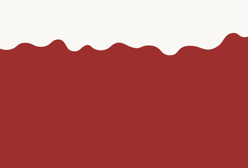 シンプルな2色のハガキサイズ背景素材：積雪・クリームイメージ - あたたかみのあるクリスマスレッド・クリーミーホワイト