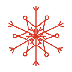 snowflake of winter season in line style vector design