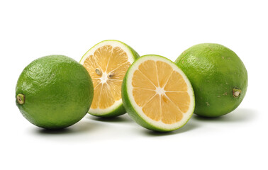 Fresh lemon on white background