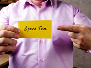 Business concept meaning Speed Test P with inscription on the sheet.