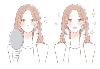 スキンケア 女性 シワ ビフォーアフター