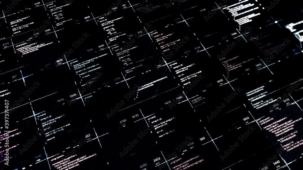 Aufkleber cyber crime in progress background with code information being stolen. animation. digits and data mo