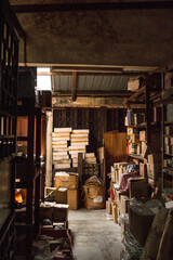 Fototapeta na wymiar interior storage old small business