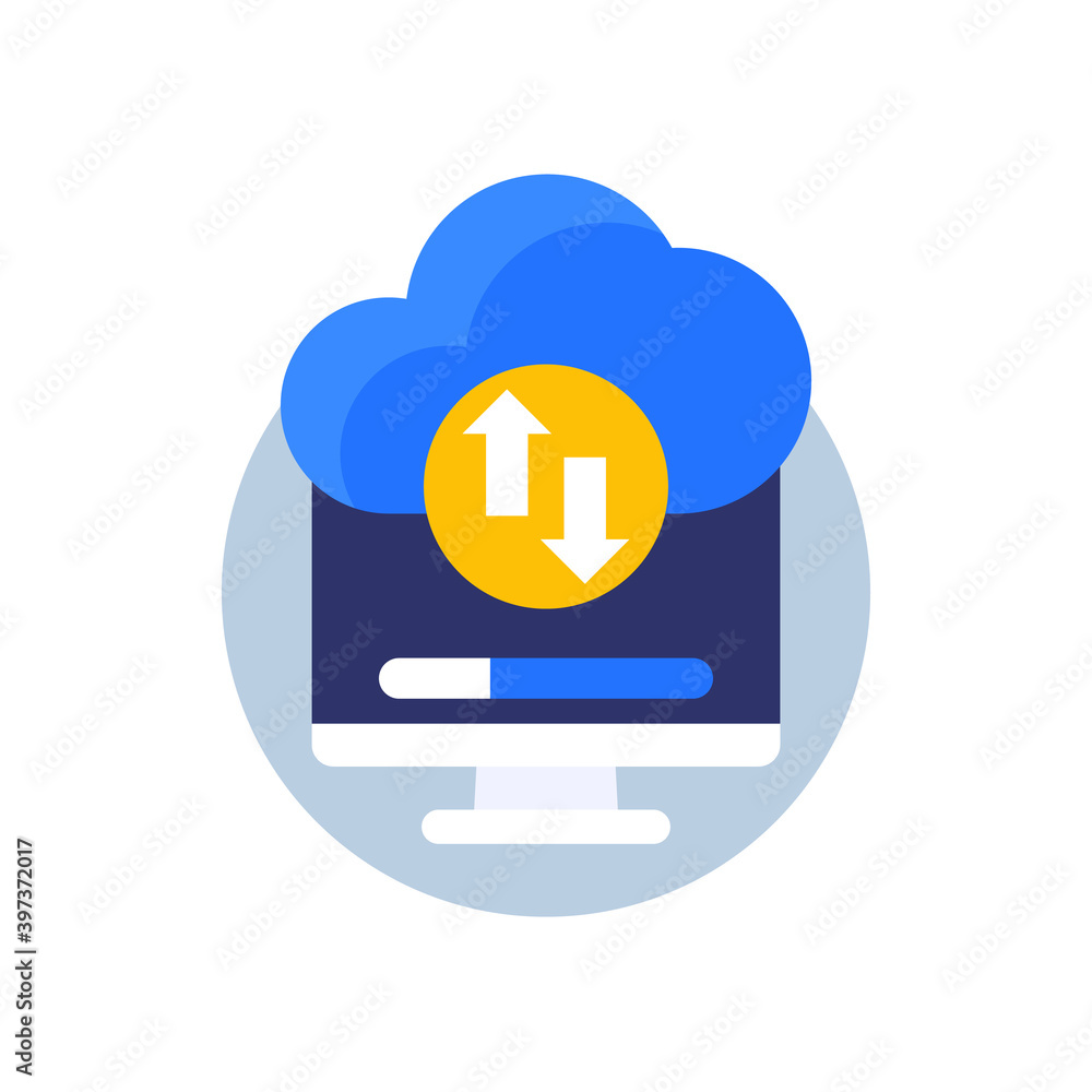 Wall mural cloud storage for backup vector icon