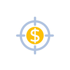 focus on money icon with a target