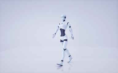 Fototapeta na wymiar 3d rendering Future artificial intelligence robot and cyborg