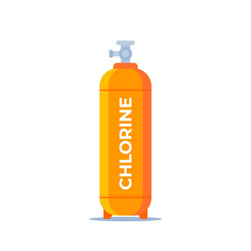 Chlorine Gas Cylinder, Tank Vector