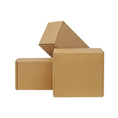 Cardboard boxes for goods on a white background. Different size. Isolated on white background.