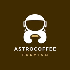 astronaut coffee logo vector icon illustration © gaga vastard