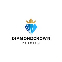diamond king crown logo vector icon illustration