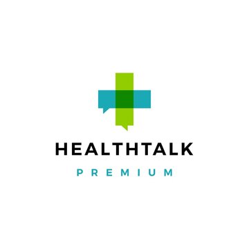 health talk chat bubble logo vector icon illustration