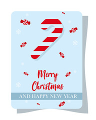 merry christmas and happy new year candy vector design