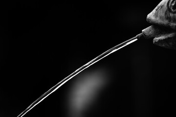 Water stream of fountain in park