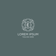 Premium monogram letter E initials logo. Universal symbol icon vector design. Luxury