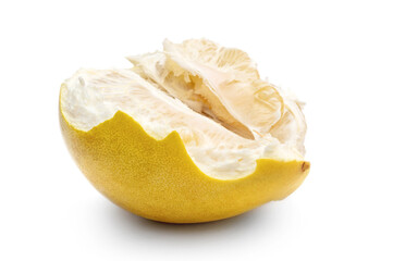 Half of pomelo on a white background.