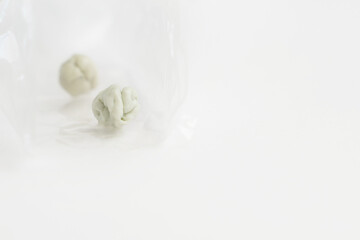 Fototapeta na wymiar chewed gum in a plastic bag 