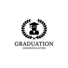 Graduation Logo Template Design.  Graduate Student College Logo Template, Education Logo Design. Education Logo Template.