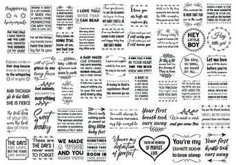 Fototapeta premium Set of Calligraphy sayings for print. Vector Quotes about Baby boy, Girl, Daughter, child, kids and parents