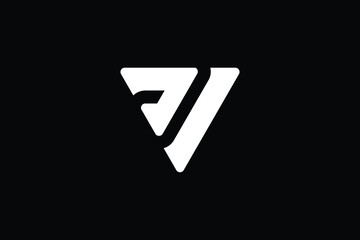 VJ logo letter design on luxury background. JV logo monogram initials letter concept. VJ icon logo design. JV elegant and Professional letter icon design on black background. J V VJ JV - obrazy, fototapety, plakaty