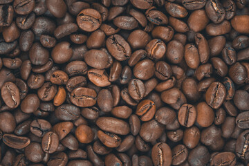 Background of roasted coffee beans