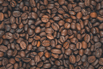 Background of roasted coffee beans
