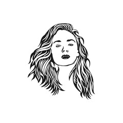 women with various hairstyles and tape colors, four different beautiful women with four different faces.