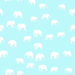 Seamless vector pattern with african elephants