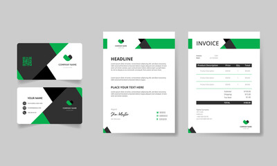 Modern stationery pack with vector abstract shapes template