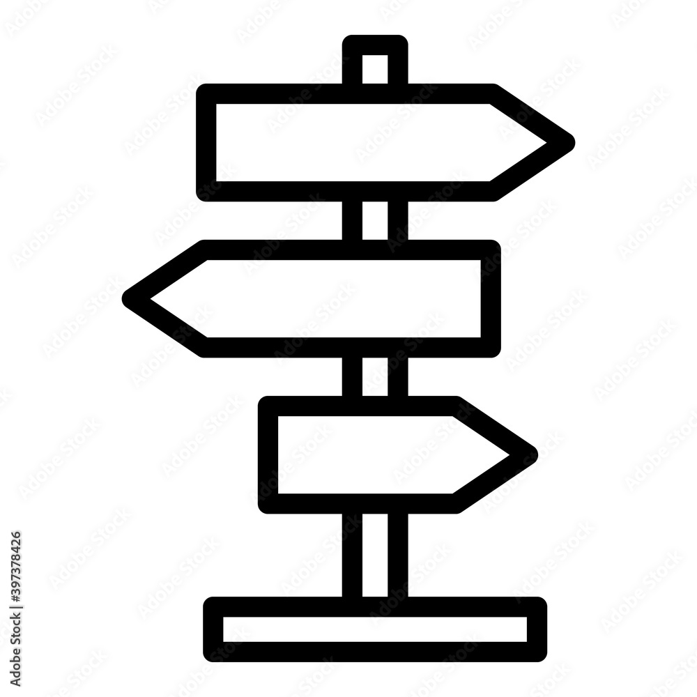 Poster direction navigate icon. outline direction navigate vector icon for web design isolated on white bac
