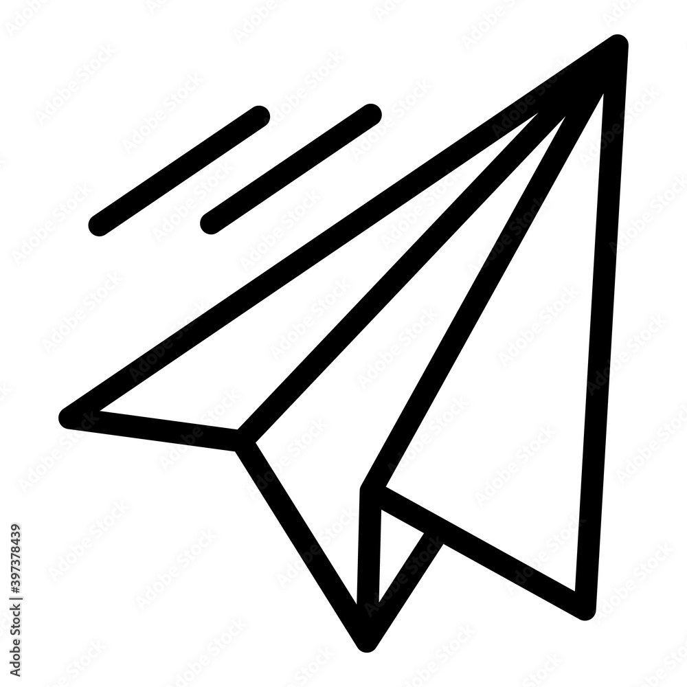 Aufkleber paper plane icon. outline paper plane vector icon for web design isolated on white background