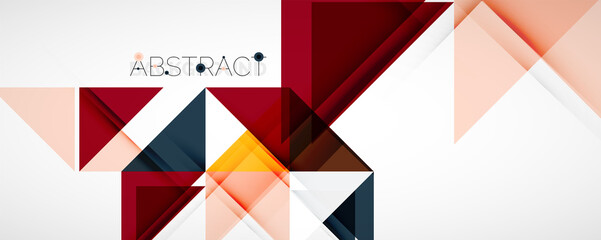 Fototapeta premium Set of vector triangle geometric backgrounds. Vector illustration for covers, banners, flyers and posters and other designs