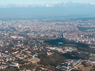 Fototapeta na wymiar Belgrade, capital of Serbia, aerial panoramic view.