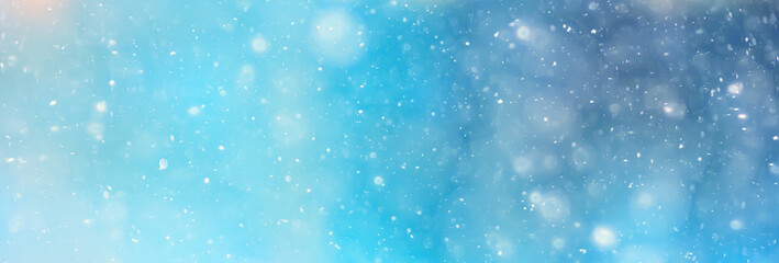 abstract blue background snow snowflakes, new year, glow design