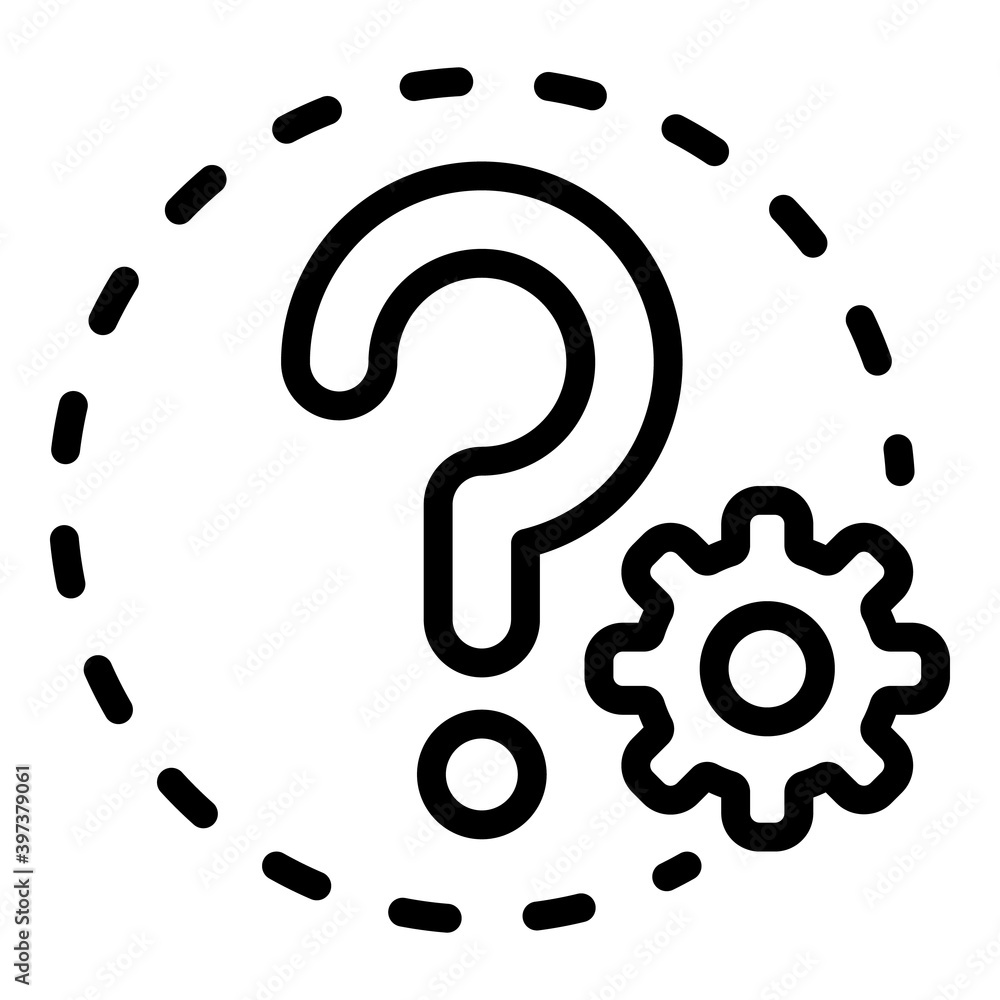 Poster setting question icon. outline setting question vector icon for web design isolated on white backgro