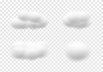 realistic cloud vectors isolated on transparency background ep83
