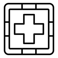 Obraz premium Pharmacy sign icon. Outline pharmacy sign vector icon for web design isolated on white background