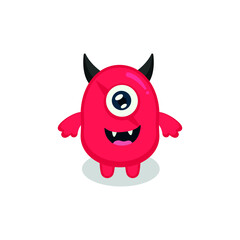 Cute monster logo. Monster logo character template vector. Character logo template.