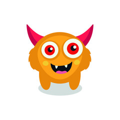 Cute monster logo. Monster logo character template vector. Character logo template.