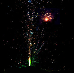 fireworks in the night sky