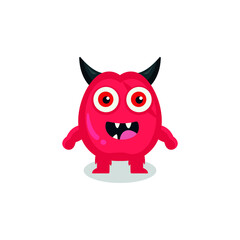 Cute monster logo. Monster logo character template vector. Character logo template.