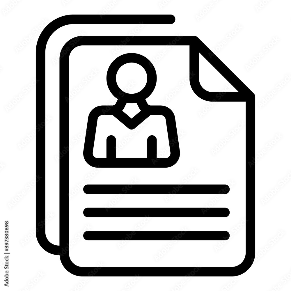 Poster applicant cv icon. outline applicant cv vector icon for web design isolated on white background