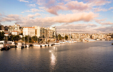 Panoramic view of Psalimani,Marina Zeas, Piraeus,Greece