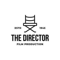 Director`s chair logo design. Symbol of the film production industry.